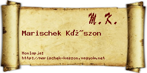 Marischek Kászon névjegykártya